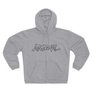 Arsenal Bomber Back Hoodie - Black Outline Front